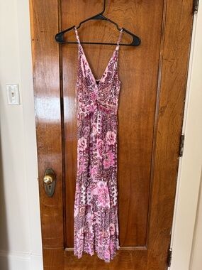 Angie bohemian sleeveless maxi dress with keyhole chest / medium